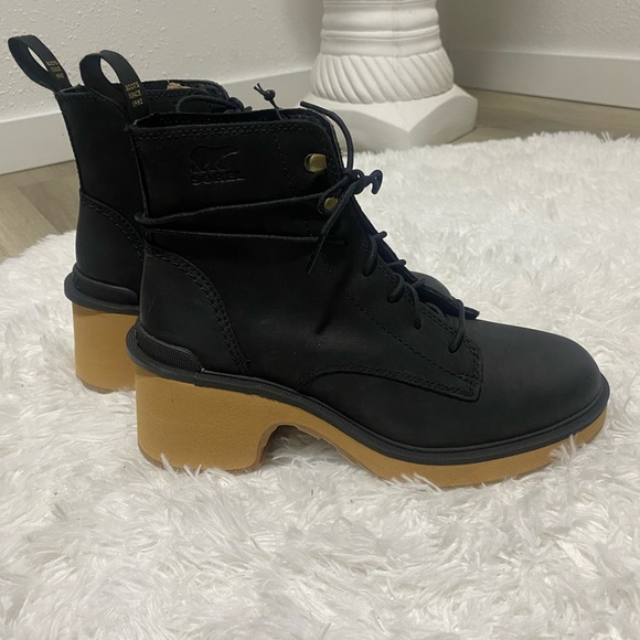 Sorel Women's Hi Line Heel Lace Boot Black Waterproof Size 8 NEW - Picture 7 of 11